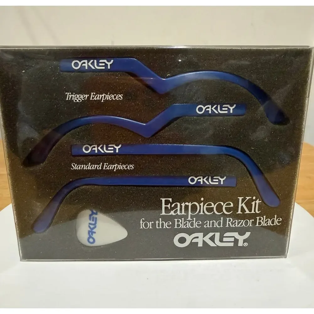 Vintage Oakley Blade & Razor Blade Earpiece Kit Blue w light gray Pick NOS